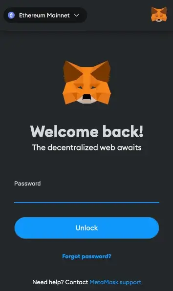 步骤 1. 连接到您的 MetaMask 帐户